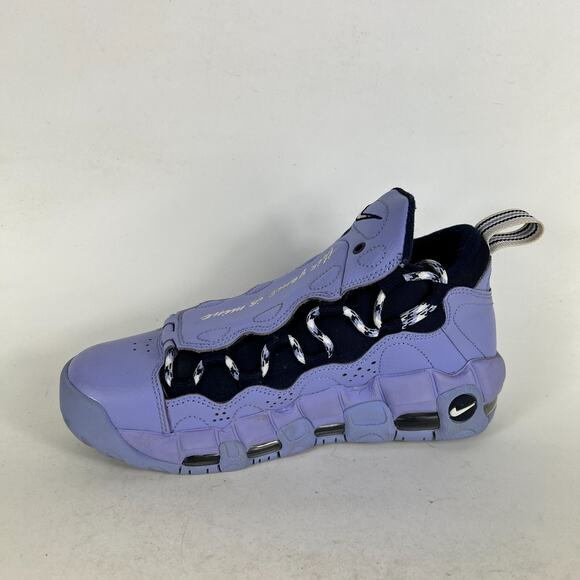 Nike Air More Money Sneakers Women's 6.5 Purple Black Leather Slip On A01749-400 - Picture 6 of 9
